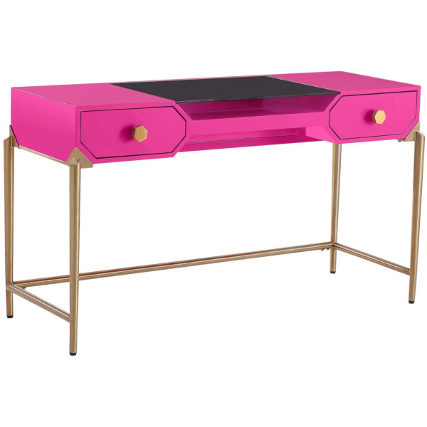 Mẫu bàn làm việc màu hồng neon