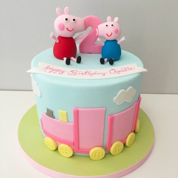 Mẫu bánh sinh nhật con lợn cho người tuổi Hợi heo Peppa đang vui đùa