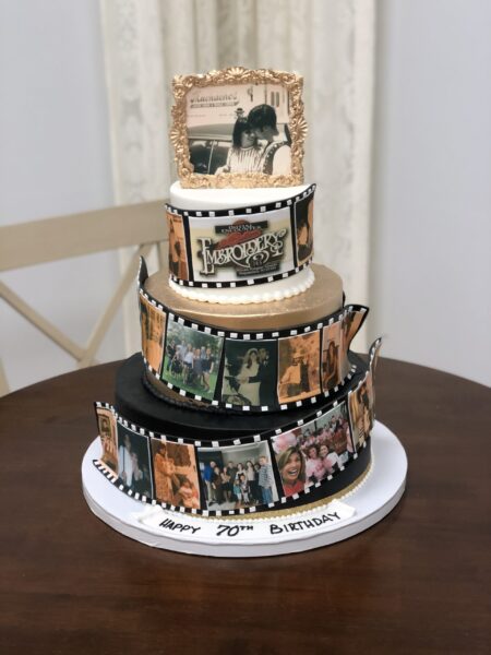 Mẫu bánh sinh nhật in hình thước phim kỷ niệm