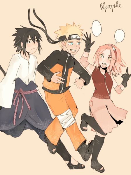 Hình nền động Naruto dễ thương cùng bạn bè