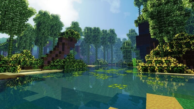 Hình nền minecraft rừng rậm và nước