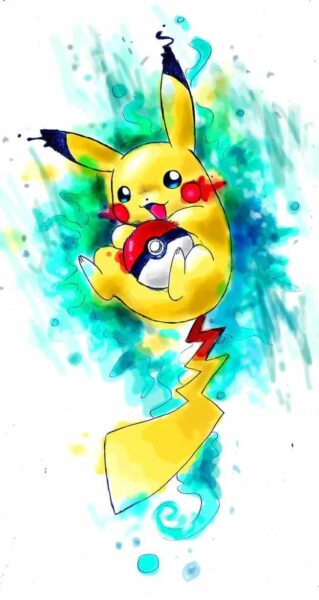 Hình nền pokemon vẽ màu nước siêu ấn tượng