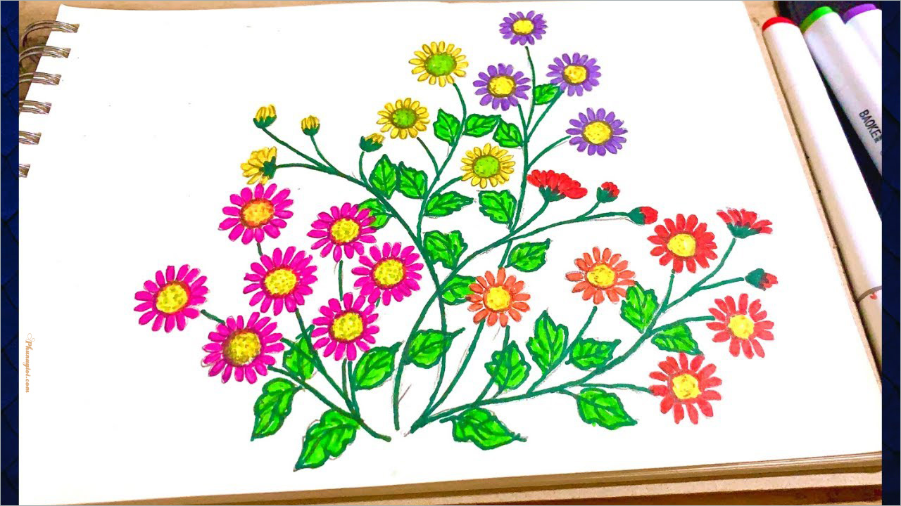 Tranh Vẽ Hoa Lá Đơn Giản Dành Cho Bé Vẽ Hoa Lá Đơn Giản Vẽ Hoa Đẹp