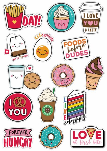 Hình vẽ Sticker Cute đồ ăn dễ thương