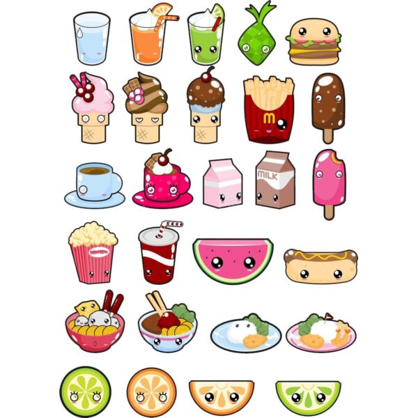 Hình vẽ sticker cute về các loại đồ uống