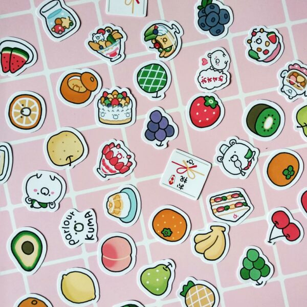 Hình vẽ sticker cute về các loại thực phẩm