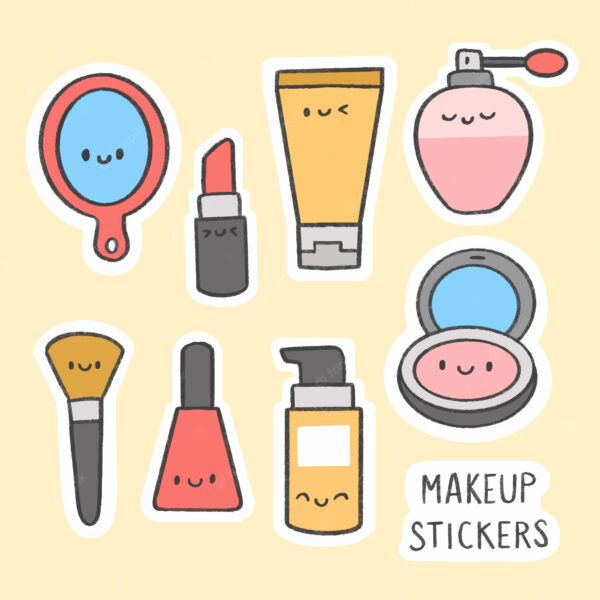 Hình vẽ sticker cute về đồ make up