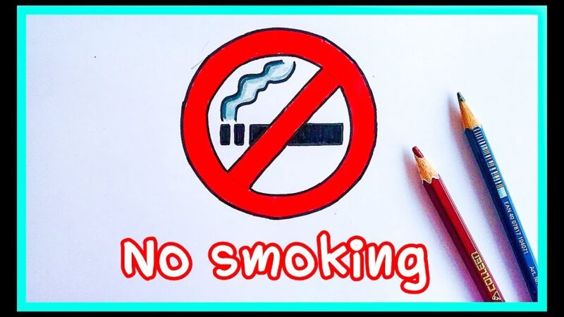 Vẽ tranh cấm hút thuốc lá bằng bút chì