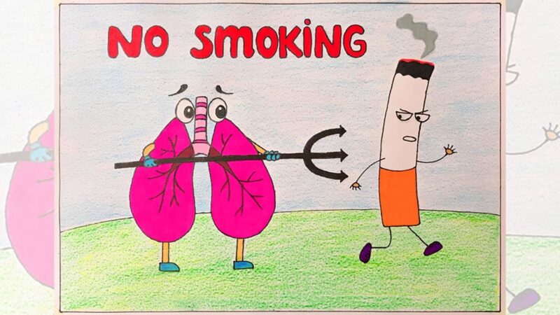 Vẽ tranh cấm hút thuốc lá tiếng anh
