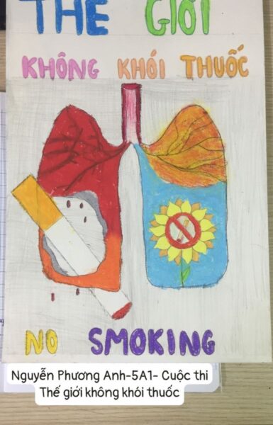 Vẽ tranh cấm hút thuốc lá vì sức khoẻ cộng đồng