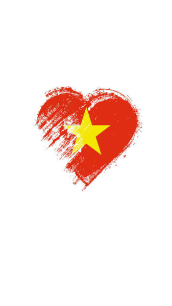 Hình nền cờ Việt Nam hình trái tim