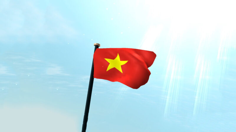 Hình nền cờ Việt Nam trong ánh nắng