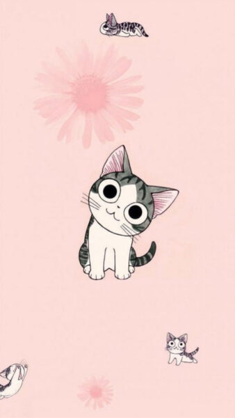 Hình nền iPhone cute mèo con mắt tròn
