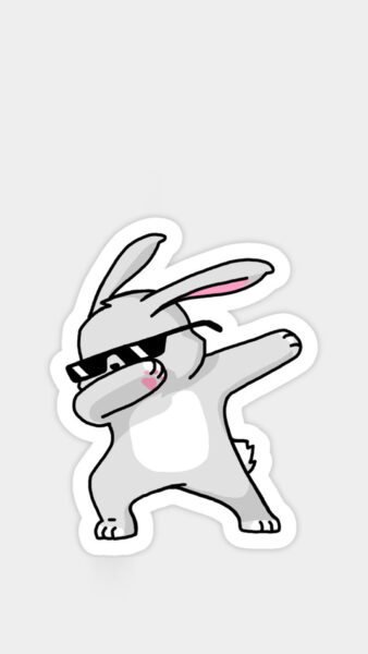 Hình nền iPhone cute thỏ đeo kính