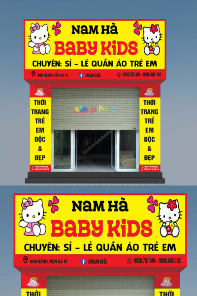 Mẫu bảng quảng cáo cửa hàng quần áo trẻ em
