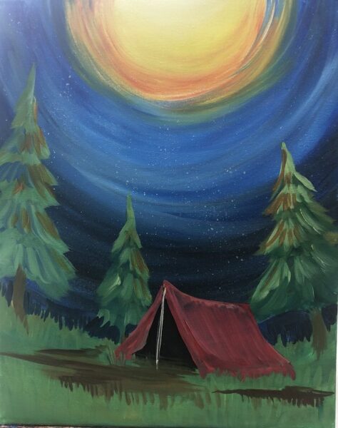 Vẽ tranh lều trại tranh sơn dầu
